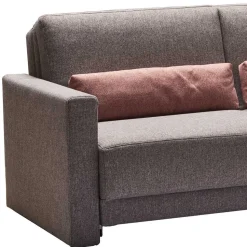 Klappcouch in Grau mit geteilter Rückenlehne Zentra & Kissen Rosa