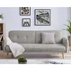 Klappcouch in Hellgrau Strukturstoff - Faye