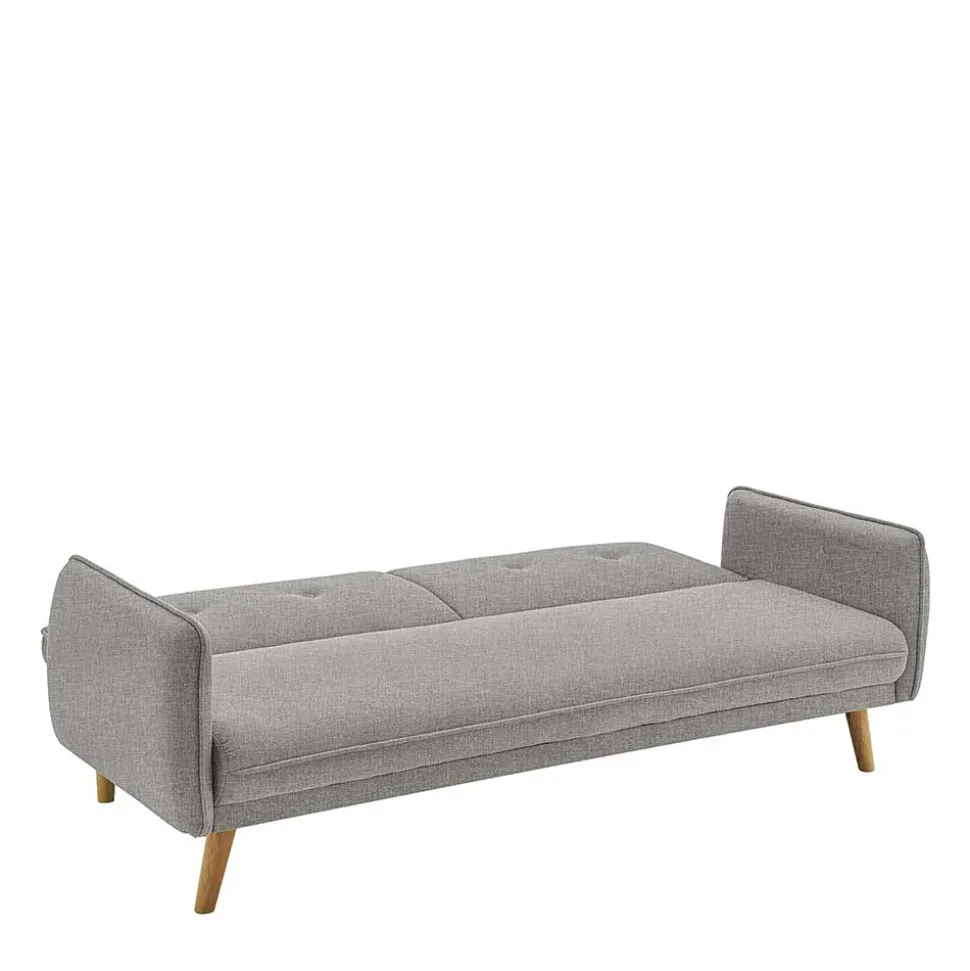 Klappcouch in Hellgrau Strukturstoff - Faye