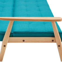 Klappcouch in Petrol & Eukalyptus Natur - Barne
