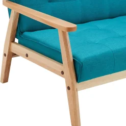 Klappcouch in Petrol & Eukalyptus Natur - Barne