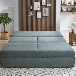 Klappsofa für zwei Personen in Graugrün - Legero
