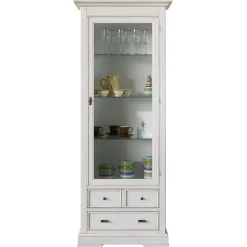 Klassische Vitrine in Antikweiß mit LED Licht - Annot