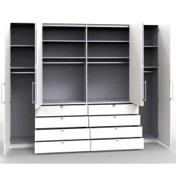 Kleiderschrank fürs Schlafzimmer mit Metallgriffen - Donpiave