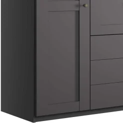Kleiderschrank in Dunkelgrau 4-türig - Mataram
