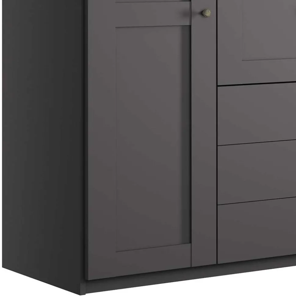 Kleiderschrank in Dunkelgrau 4-türig - Mataram