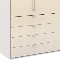 Kleiderschrank mit Falttüren in Cremefarben Glas Front - Zidarie