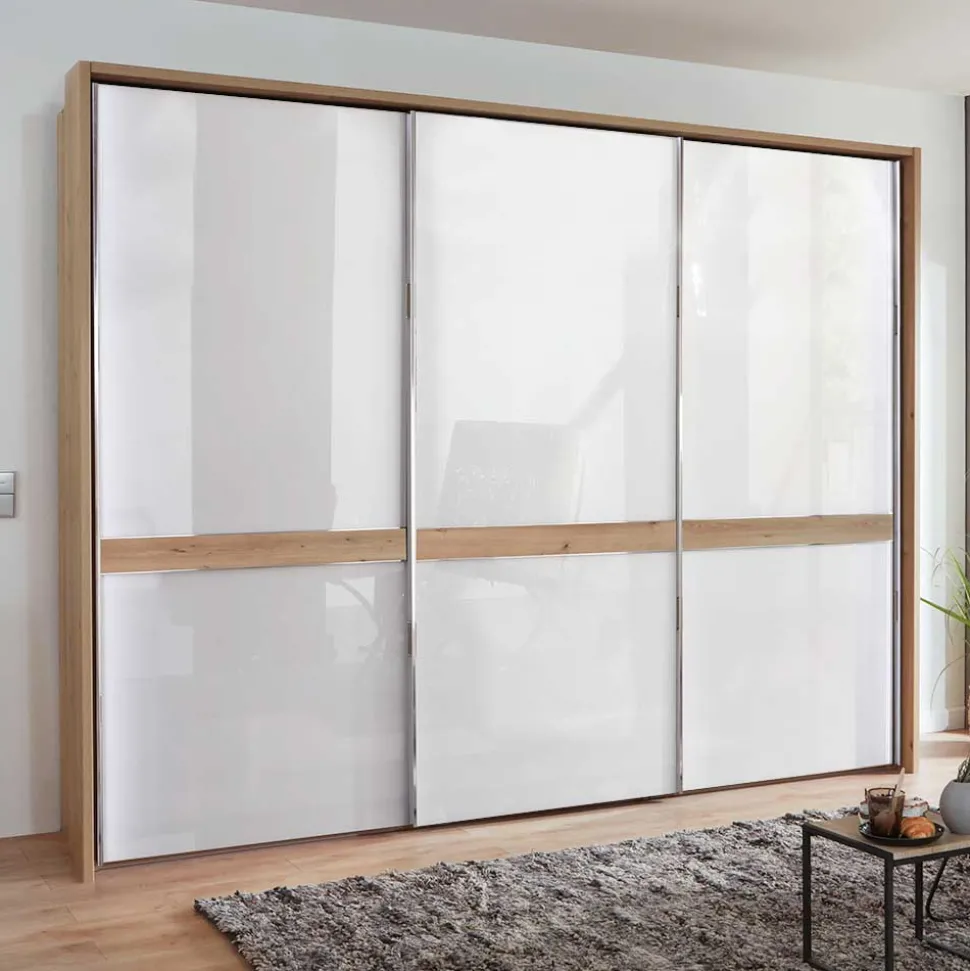 Kleiderschrank mit Schwebetüren in Weiß - Tessina