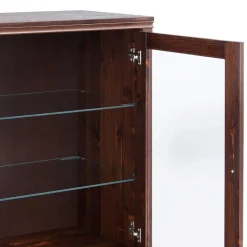 Kleiner Vitrinenschrank in Dunkelbraun - Luvin