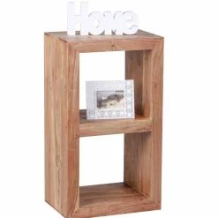 Kleines Standregal Vislan aus Holz massiv Akazie natur