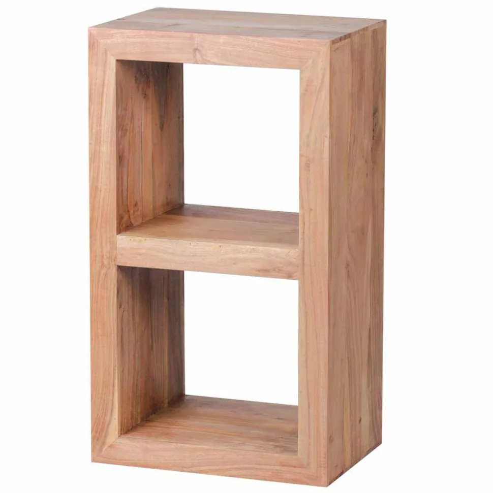 Kleines Standregal Vislan aus Holz massiv Akazie natur