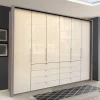 Kombi Kleiderschrank in Creme Glas - Tauron
