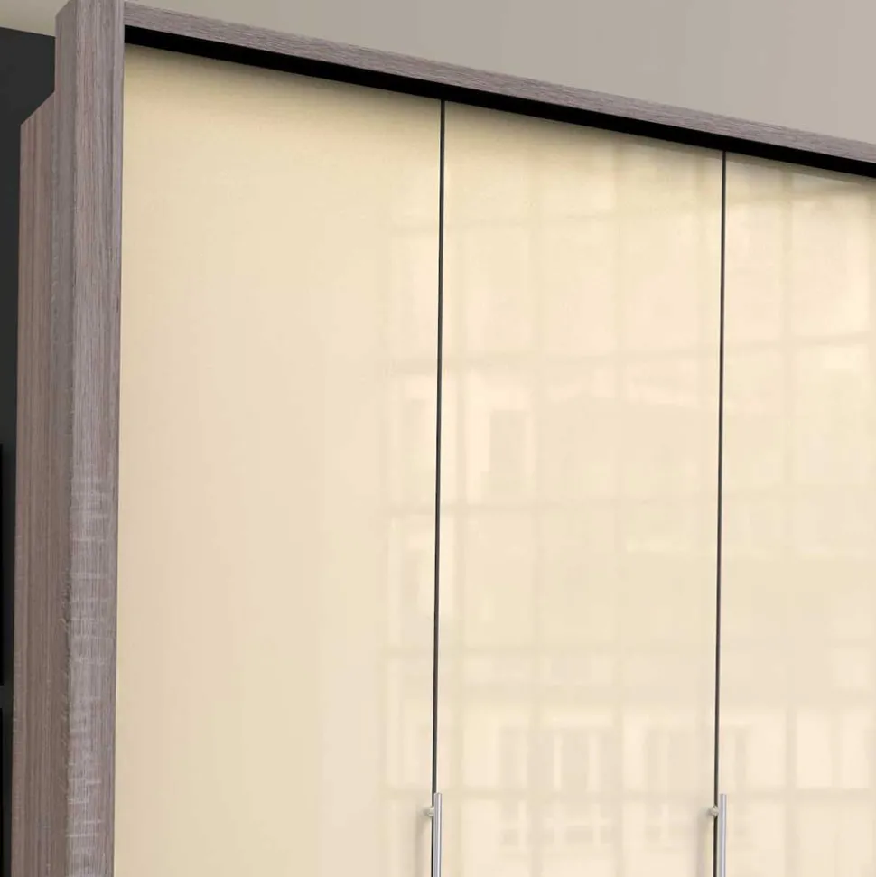 Kombi Kleiderschrank in Creme Glas - Tauron