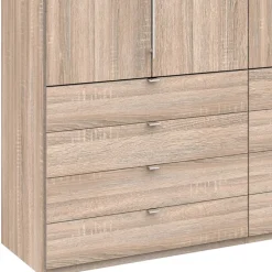 Kombi Kleiderschrank in Eiche sägerau Holzoptik - Zayun