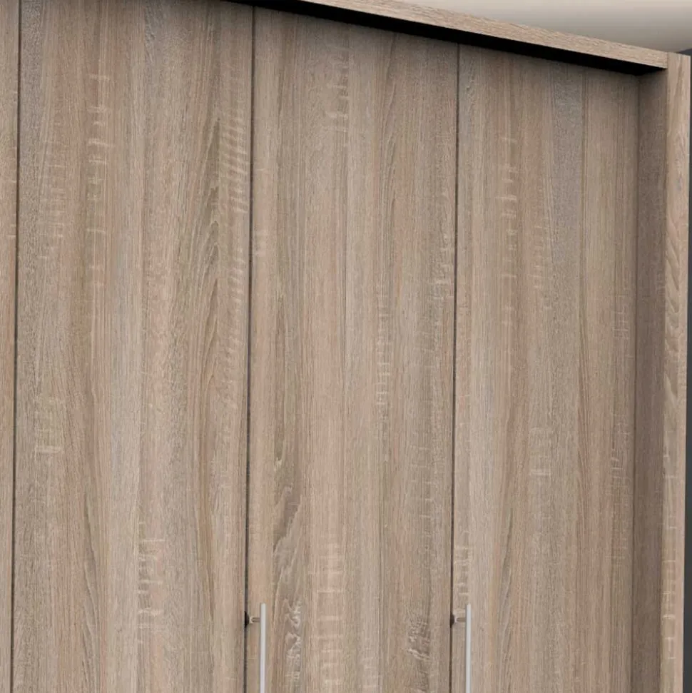 Kombi Kleiderschrank in Eiche sägerau Holzoptik - Zayun