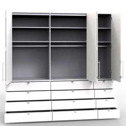 Kombi Kleiderschrank in Eiche sägerau Holzoptik - Zayun