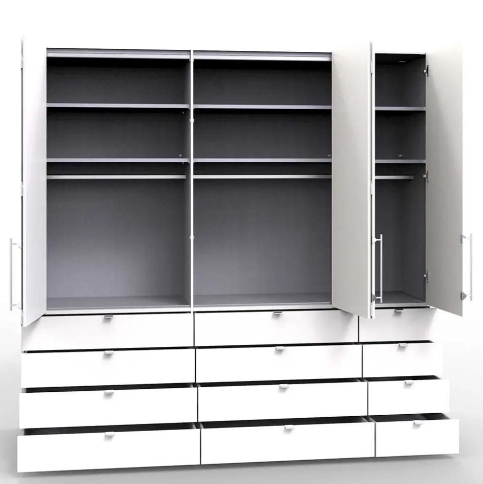 Kombi Kleiderschrank in Eiche sägerau Holzoptik - Zayun