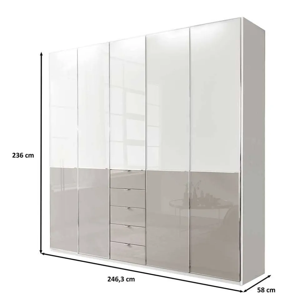 Kombi-Drehtürenschrank 5-türig - Pascan