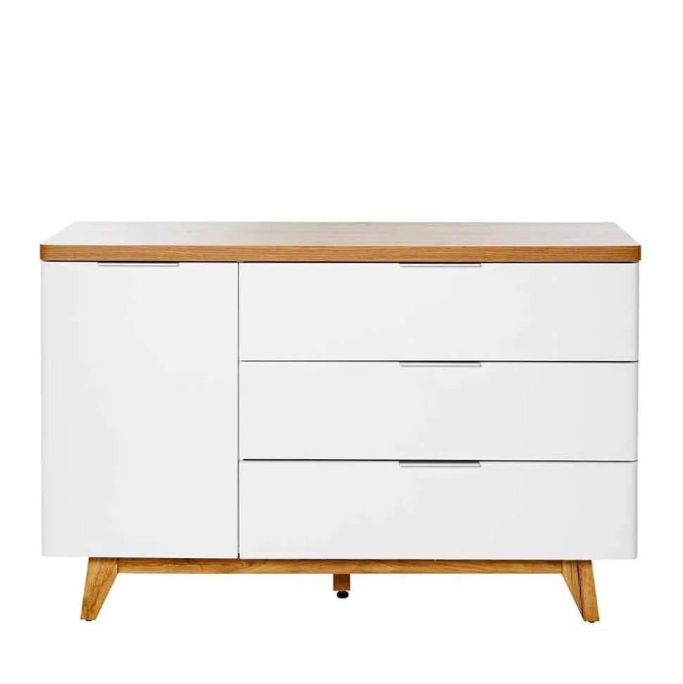 Kombi-Kommode in Weiß und Kerneiche - Xuana