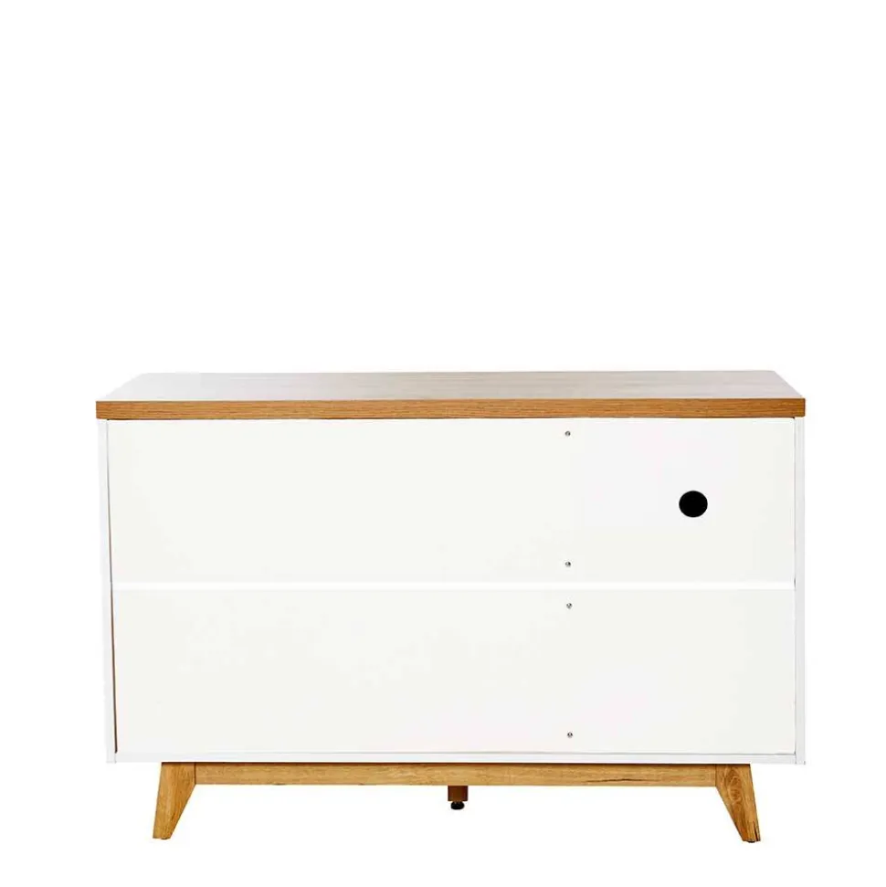 Kombi-Kommode in Weiß und Kerneiche - Xuana