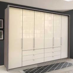 Kombi-Schlafzimmer-Kleiderschrank in Creme - Casilla