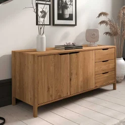 Kombi-Sideboard aus Wildeiche Massivholz - Laida