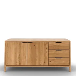 Kombi-Sideboard aus Wildeiche Massivholz - Laida