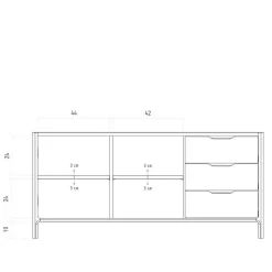 Kombi-Sideboard aus Wildeiche Massivholz - Laida