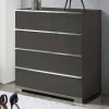 Kommode in Braun mit Glasfront - Madita