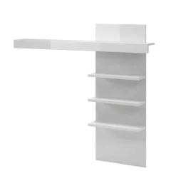 Kompakte TV Wand in Weiß Hochglanz Mextra mit Lowboard (zweiteilig)