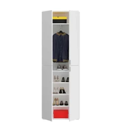Kompakter Kleiderschrank 122x193x34 cm - Ejulia (zweiteilig)