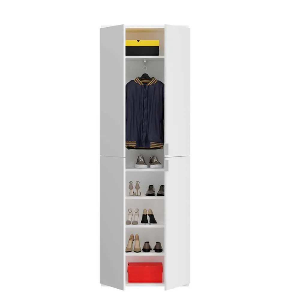 Kompakter Kleiderschrank 122x193x34 cm - Ejulia (zweiteilig)