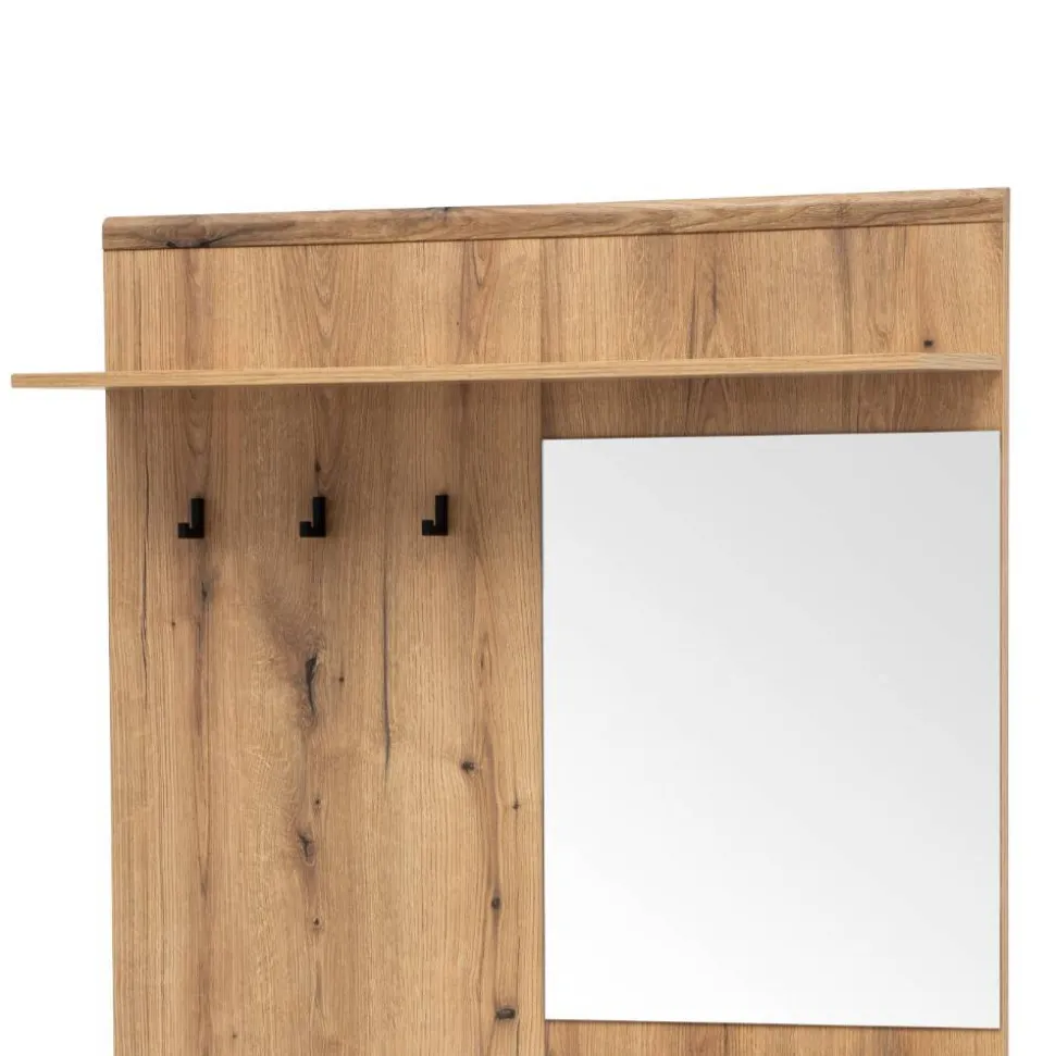 Kompakt-Garderobe in Eiche Optik und Graugrün - Oliva