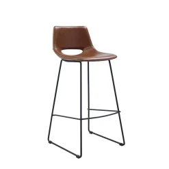 Kultiger Barstuhl in Braun Schwarz - Ricinga (2er Set)