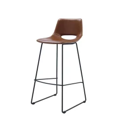 Kultiger Barstuhl in Braun Schwarz - Ricinga (2er Set)