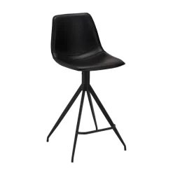 Kunstleder Barstuhl in Schwarz - Bennetto (2er Set)