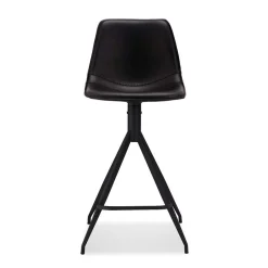 Kunstleder Barstuhl in Schwarz - Bennetto (2er Set)