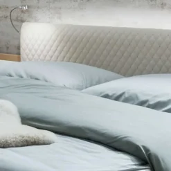 Kunstleder Design Bett mit Licht am Kopfteil - Crascanu