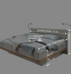 Kunstleder Design Bett mit Licht am Kopfteil - Crascanu