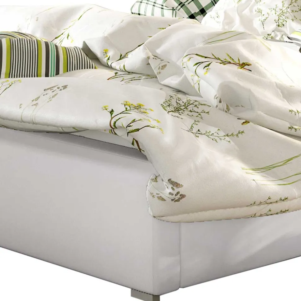 Kunstleder Doppelbett in Weiß - Vagos