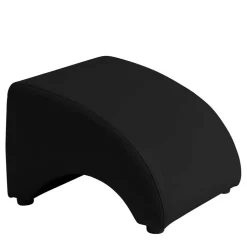 Kunstleder Fußhocker in Schwarz - Leverias