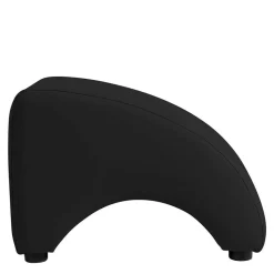 Kunstleder Fußhocker in Schwarz - Leverias