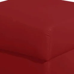 Kunstleder Ohrensessel in Rot mit Buche - Lefona