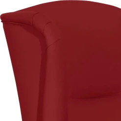 Kunstleder Ohrensessel in Rot mit Buche - Lefona