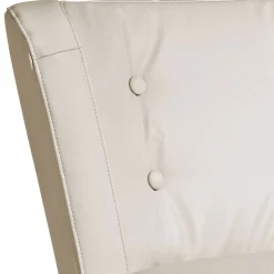 Kunstleder Retrosessel in Beige und Buche - Sylverta