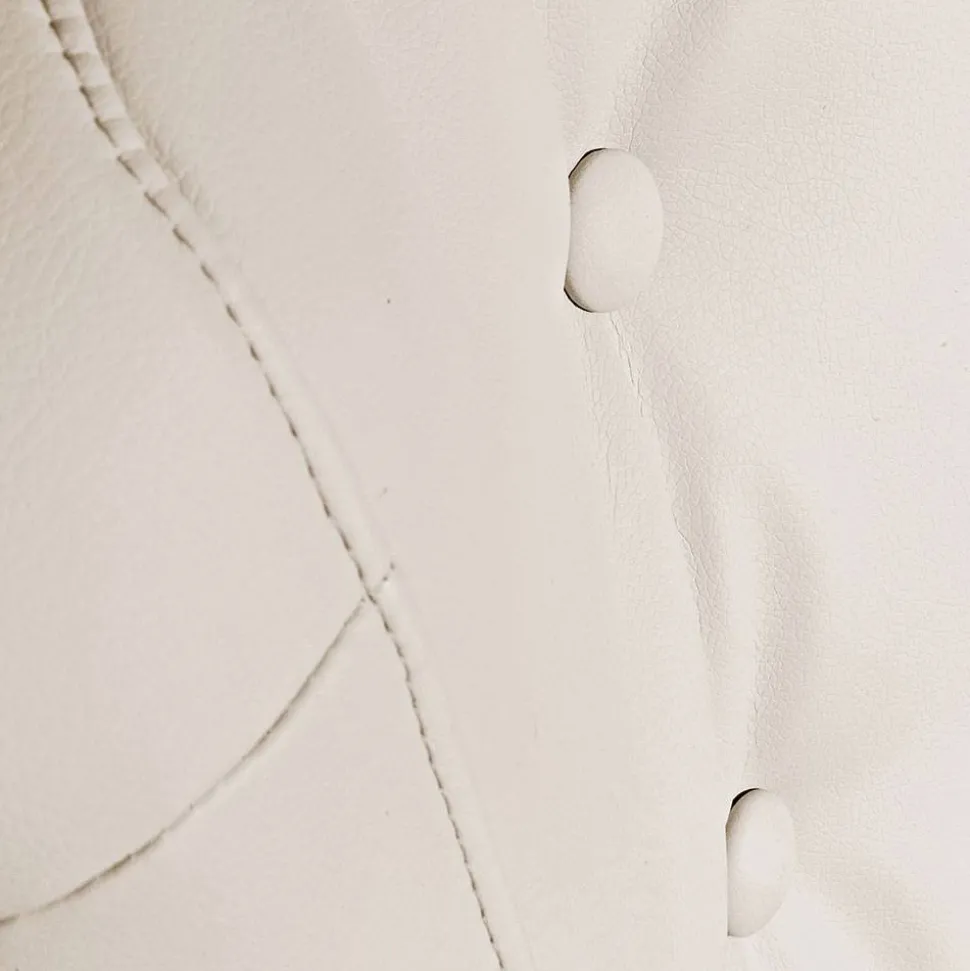 Kunstleder Retrosessel in Beige und Buche - Sylverta