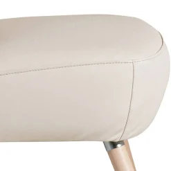 Kunstleder Retrosessel in Beige und Buche - Sylverta