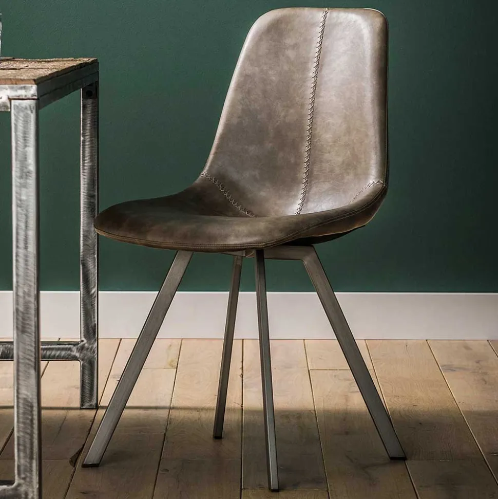 Kunstleder Schalenstühle in Taupe - Winary (4er Set)