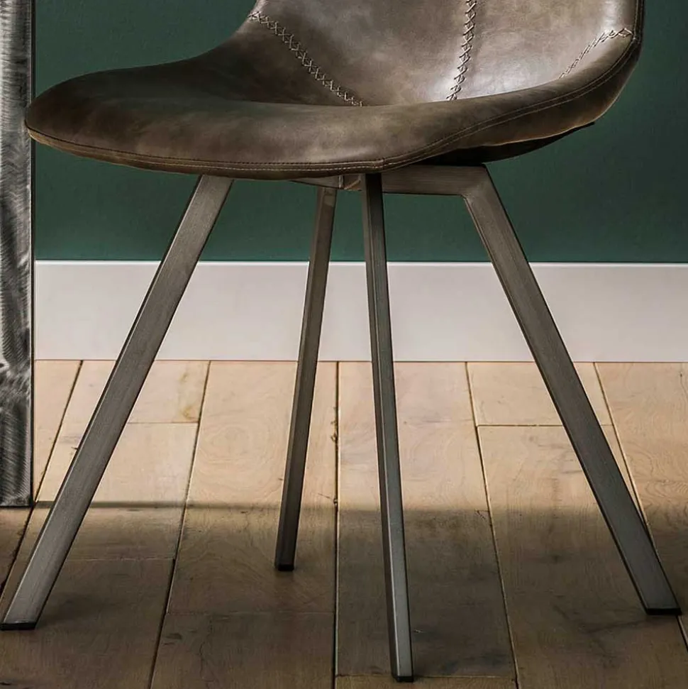 Kunstleder Schalenstühle in Taupe - Winary (4er Set)