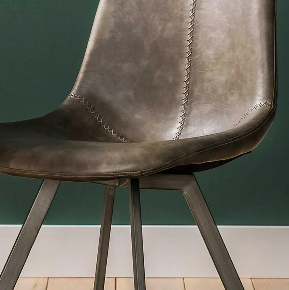 Kunstleder Schalenstühle in Taupe - Winary (4er Set)